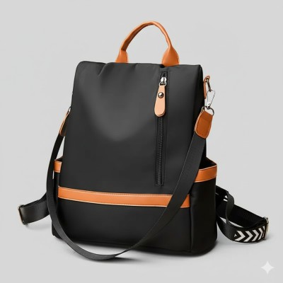 Women Large Capacity Outdoor Tote Bag ( Orrange/ black)