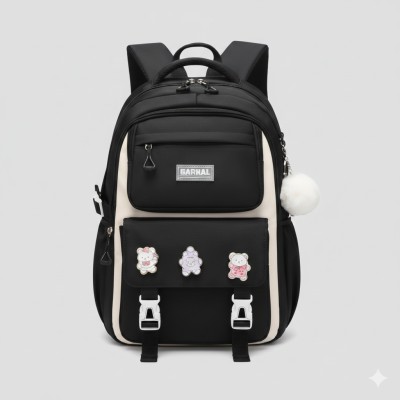 Kids Backpack Children School Bags Waterproof Primary Schoolbag Book Bag (black)