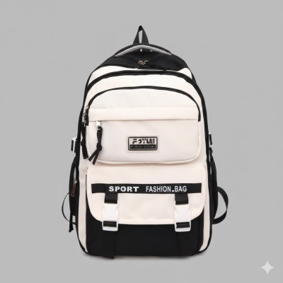 Academy Style School Bag Book Bag Lightweight College Student Backpack(Black)